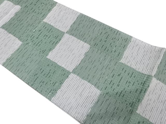 JAPANESE FUKURO OBI / UNUSED / WOVEN CHECKERED